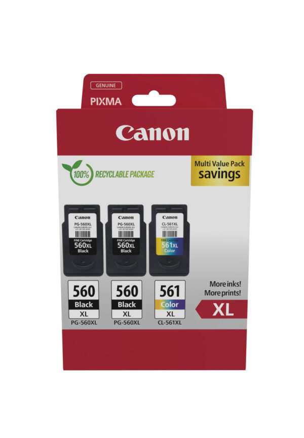 Canon 3712C009 inktcartridge 3 stuk(s) Origineel Hoog (XL) rendement Zwart, Cyaan, Magenta, Geel