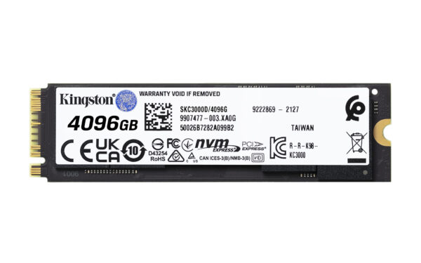 Kingston Technology 4096G KC3000 M.2 2280 NVMe SSD - Afbeelding 2