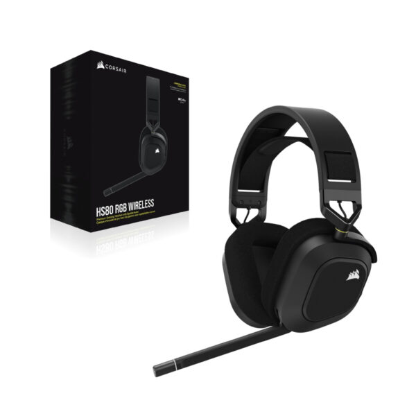 Corsair HS80 RGB Headset Draadloos Hoofdband Gamen Zwart - Afbeelding 2