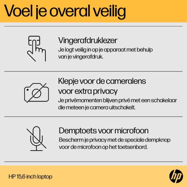 HP 15-fc0050nd AMD Ryzen™ 5 7520U Laptop 39,6 cm (15.6") Full HD 8 GB LPDDR5-SDRAM 512 GB SSD Wi-Fi 6 (802.11ax) Windows 11 Home - Afbeelding 19