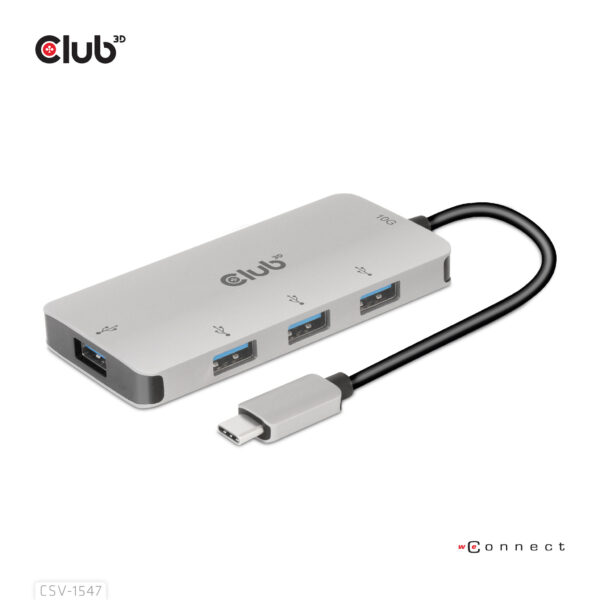 CLUB3D USB Gen2 Type-C to 10Gbps 4x USB Type-A Hub - Afbeelding 4