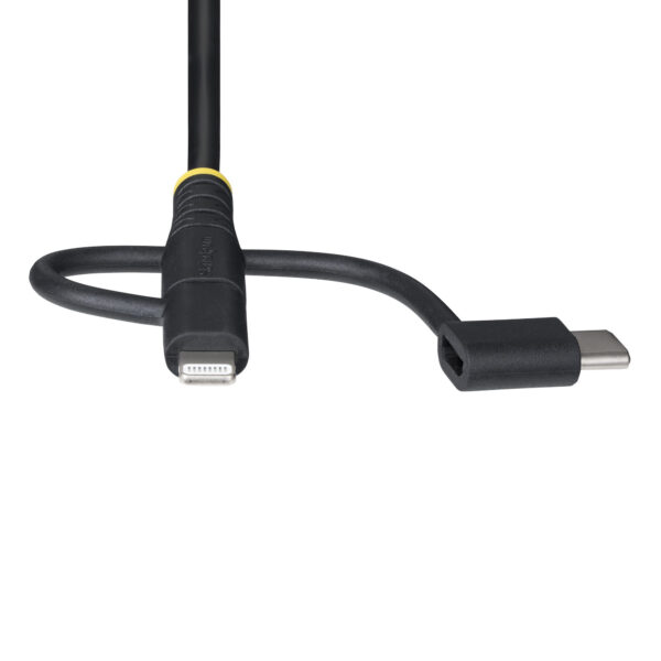 StarTech.com 1m Robuuste USB Multi Oplaadkabel, USB naar Lightning/Micro-USB/Type-C, Apple MFi Gecertificeerd, Aramide Mantel, U - Afbeelding 6