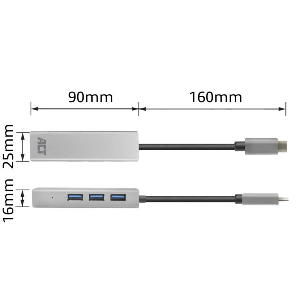 ACT USB-C hub 3.0, 3x USB-A, Gigabit ethernet - Afbeelding 7