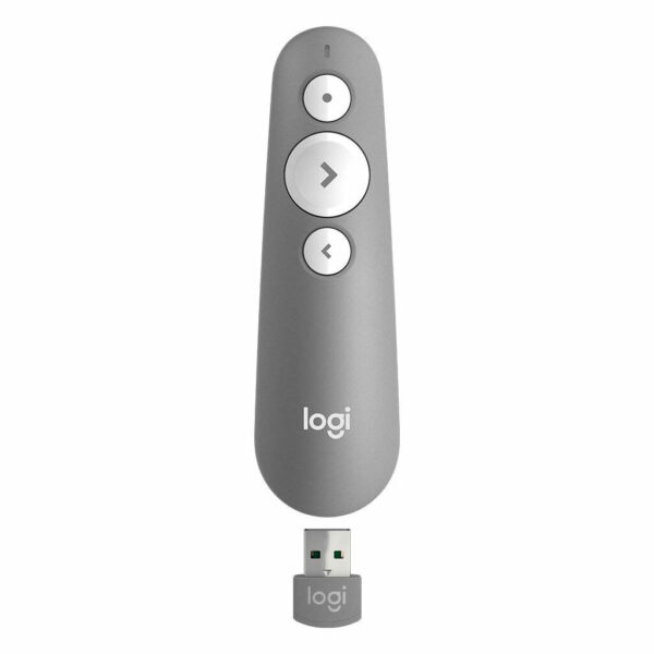 Logitech R500 Draadloze presenter Bluetooth/RF Grijs