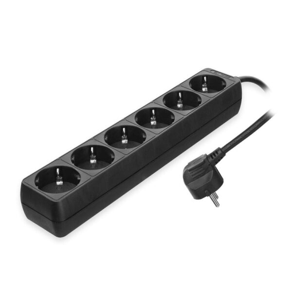 ACT Stekkerdoos, 6 sockets, 3 m, zwart - Afbeelding 2