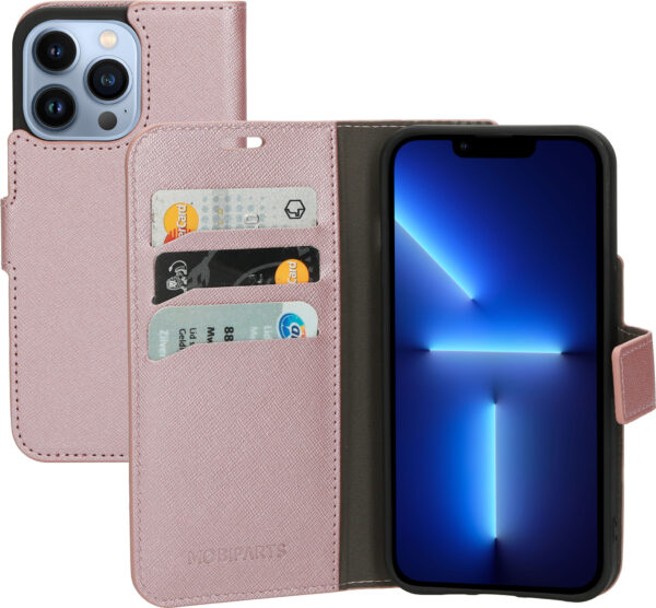 Mobiparts Saffiano Wallet Case Apple iPhone 13 Pro Pink