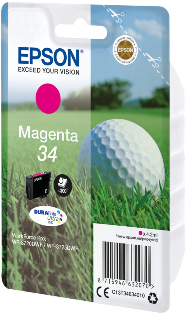 Epson Golf ball Singlepack Magenta 34 DURABrite Ultra Ink - Afbeelding 2