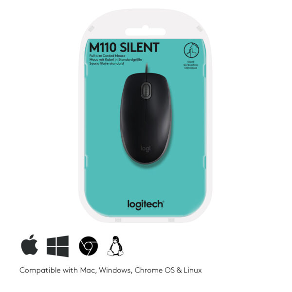 Logitech B110 Silent muis Kantoor Ambidextrous USB Type-A Optisch 1000 DPI - Afbeelding 7