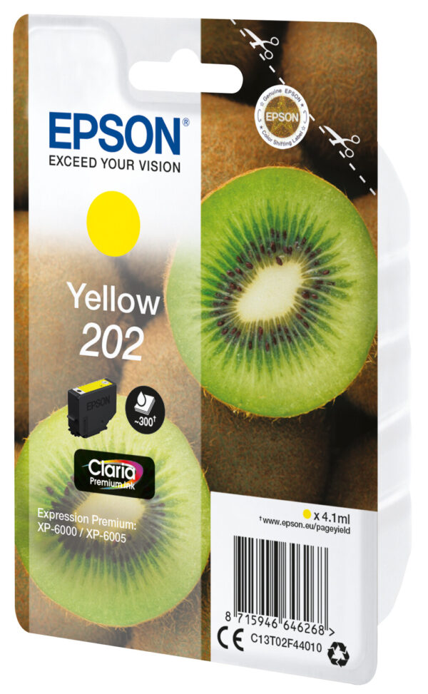 Epson Kiwi Singlepack Yellow 202 Claria Premium Ink - Afbeelding 2