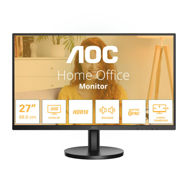 AOC B3 U27B3A computer monitor 68,6 cm (27") 3840 x 2160 Pixels 4K Ultra HD LCD Zwart