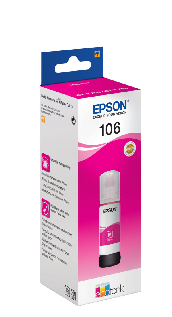 Epson 106 EcoTank Magenta ink bottle - Afbeelding 2