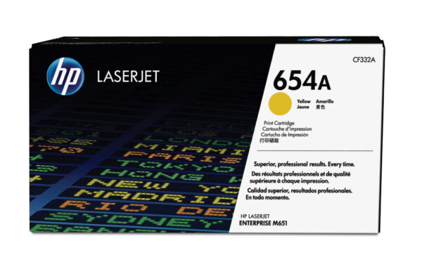 HP 654A originele gele LaserJet tonercartridge