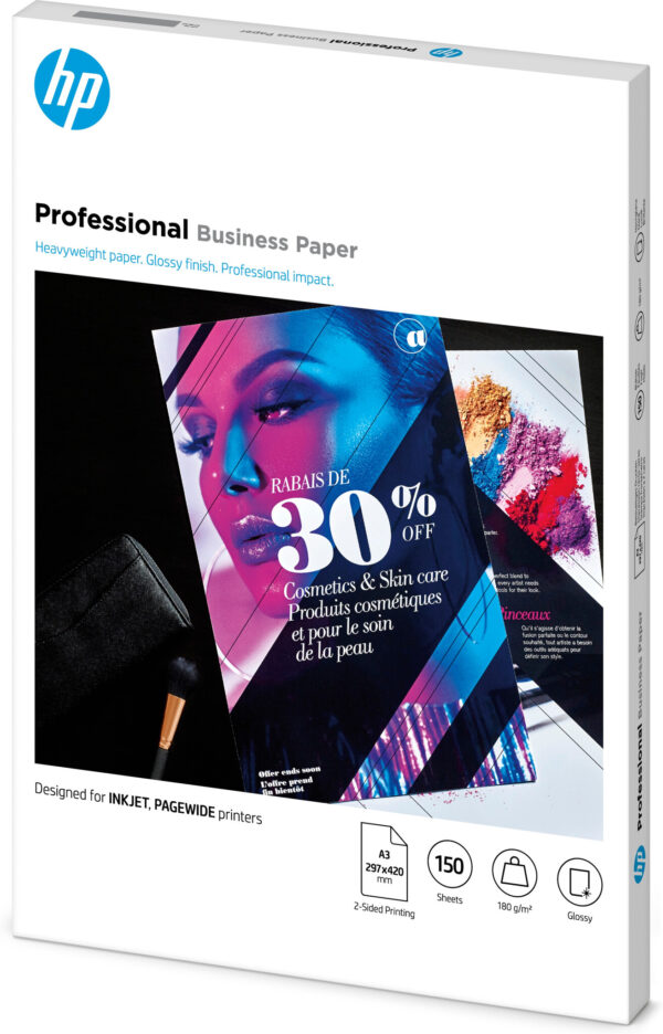 HP Professional Business Paper, glanzend, 180 g/m2, A3 (297 x 420 mm), 150 vellen - Afbeelding 3