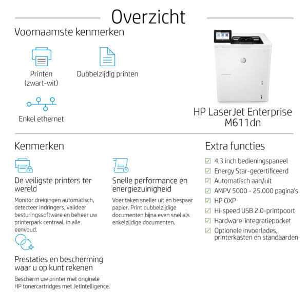 HP LaserJet Enterprise M611dn - Afbeelding 6