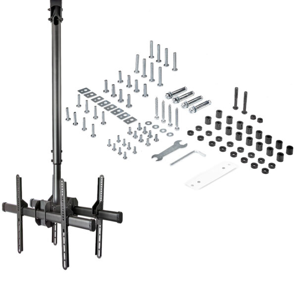 StarTech.com Dual TV Plafondbeugel, Rug-aan-Rug Heavy-Duty Ophangbeugel, VESA Beugel voor Dual 32"-75" TVs / Displays, Kantelen/ - Afbeelding 9