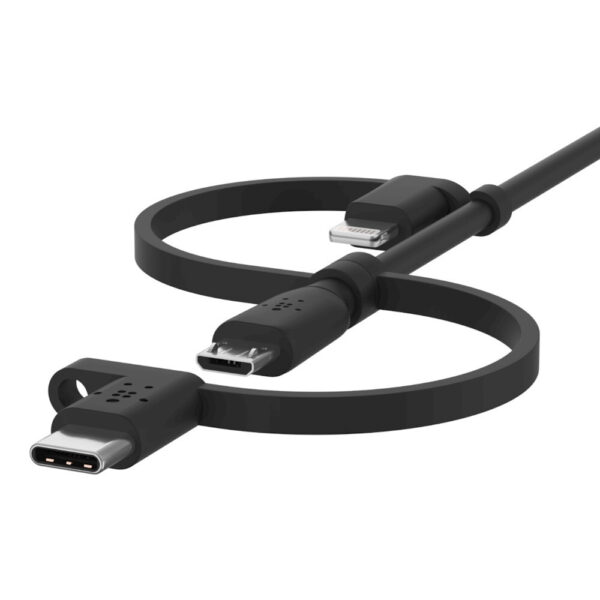 Belkin BOOST CHARGE USB-kabel 1 m USB A USB C/Micro-USB B/Lightning Zwart - Afbeelding 5