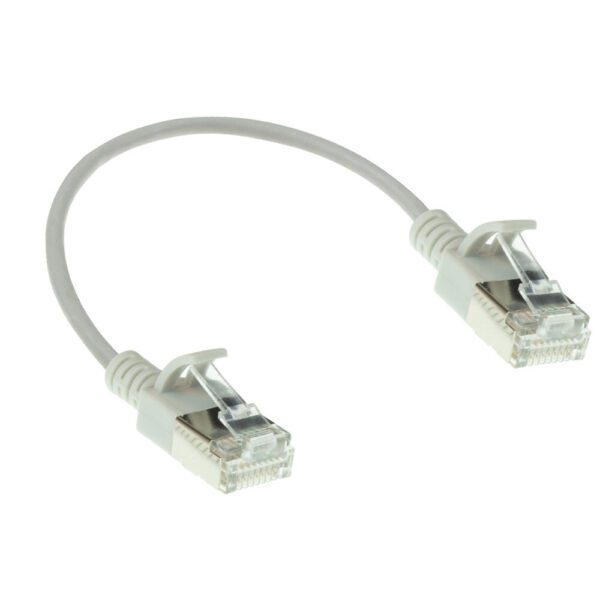 ACT Grijze 0,15 meter LSZH U/FTP CAT6A datacenter slimline patchkabel snagless met RJ45 connectoren - Afbeelding 2