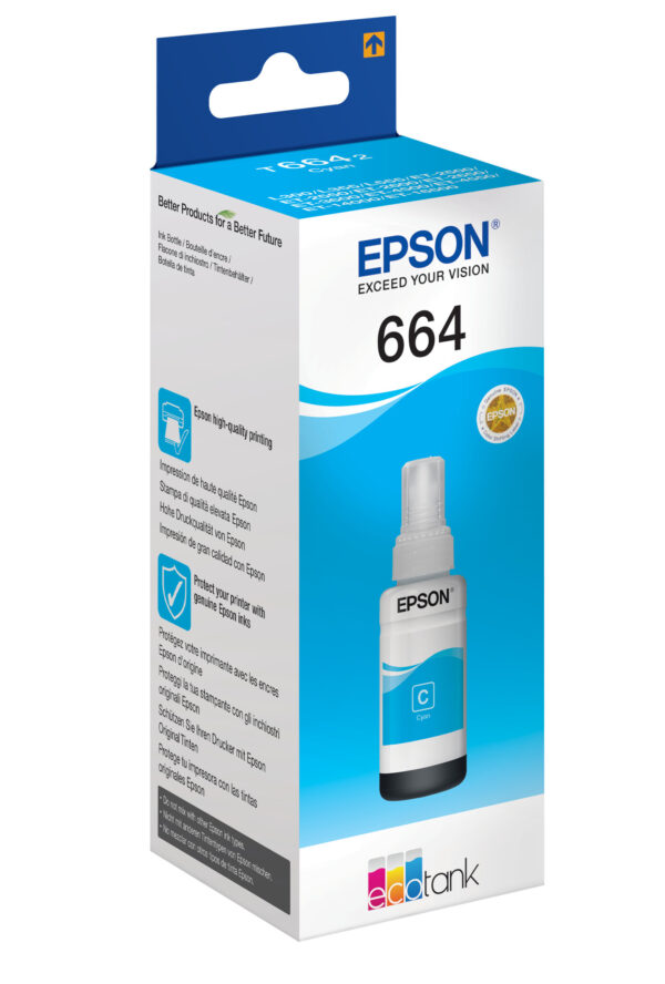 Epson 664 Ecotank Cyan ink bottle (70ml) - Afbeelding 2