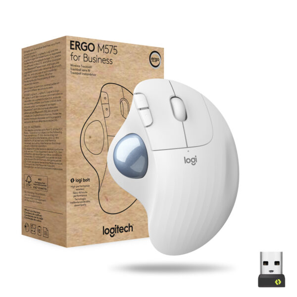 Logitech ERGO M575 for Business muis Kantoor Rechtshandig RF-draadloos + Bluetooth Trackball 2000 DPI