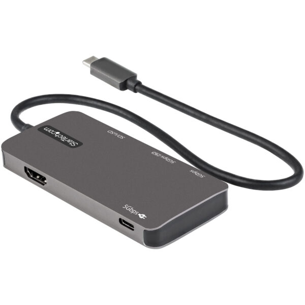 StarTech.com USB C Multiport Adapter - USB-C naar 4K HDMI, 100W Power Delivery Pass-through, SD/MicroSD Slot, 3-Port USB 3.0 Hub - Afbeelding 2