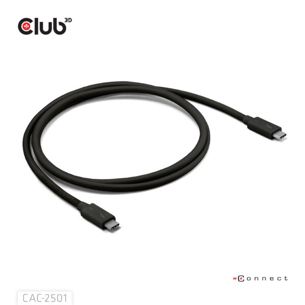 CLUB3D Thunderbolt™ 5 Gecertificeerd 8K240Hz 80/120 Gbps EPR 240 Watt Kabel M/M 1m - Afbeelding 7