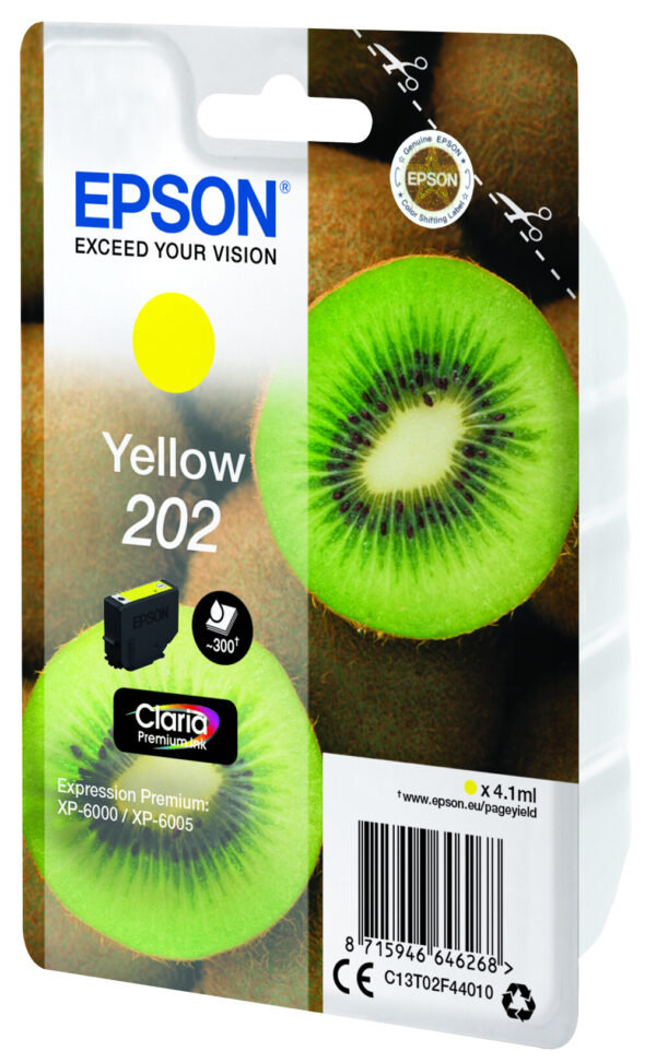 Epson Kiwi Singlepack Yellow 202 Claria Premium Ink - Afbeelding 3