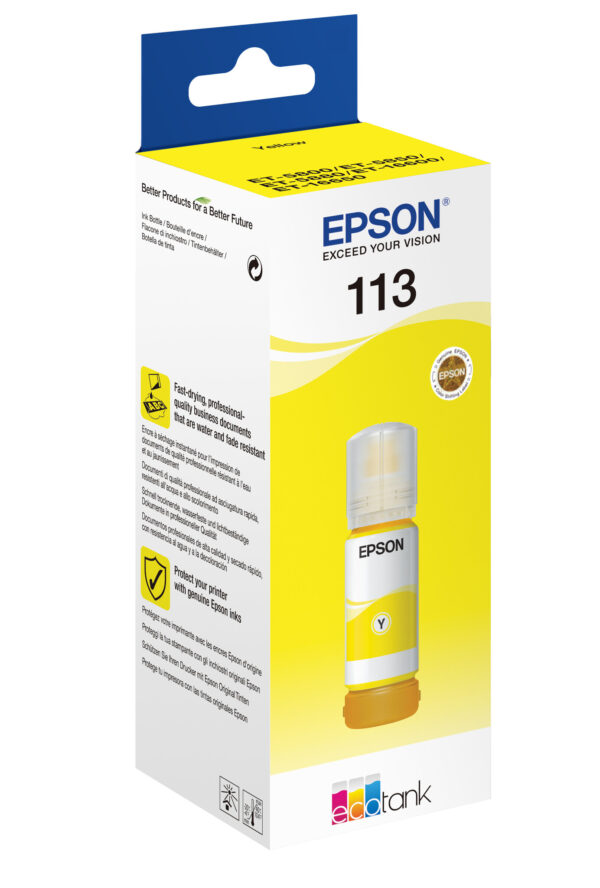 Epson 113 EcoTank Pigment Yellow ink bottle - Afbeelding 2