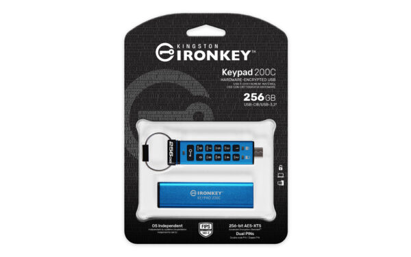 Kingston Technology IronKey 256GB USB-C Keypad 200C, FIPS 140-3 Lvl 3 (aangevraagd) AES-256 - Afbeelding 6