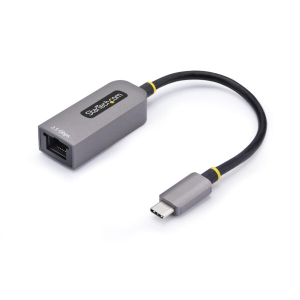 StarTech.com 2.5GbE USB-C naar Ethernet Adapter, NBASE-T NIC, USB 3.0 Type-C 2.5/1G Multi Speed Netwerk, Thunderbolt Compatibel,