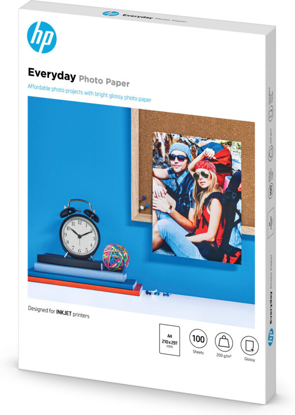 HP Everyday fotopapier, glanzend, 200 g/m2, A4 (210 x 297 mm), 100 vellen - Afbeelding 2