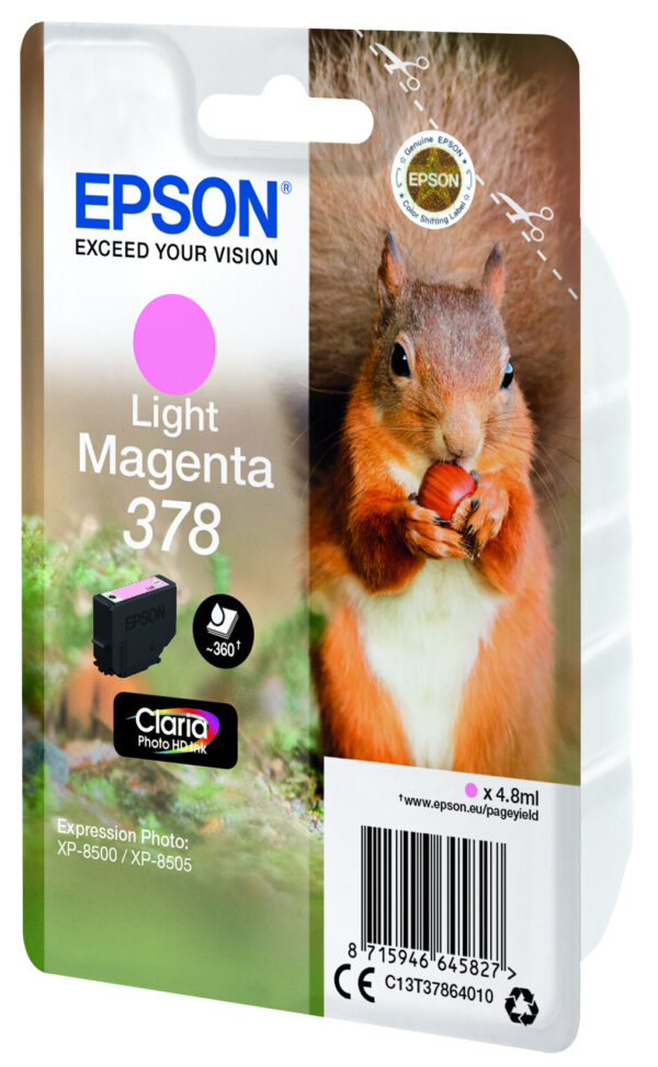 Epson Squirrel Singlepack Light Magenta 378 Claria Photo HD Ink - Afbeelding 3