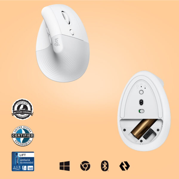 Logitech Lift muis Kantoor Rechtshandig RF-draadloos + Bluetooth Optisch 4000 DPI - Afbeelding 8