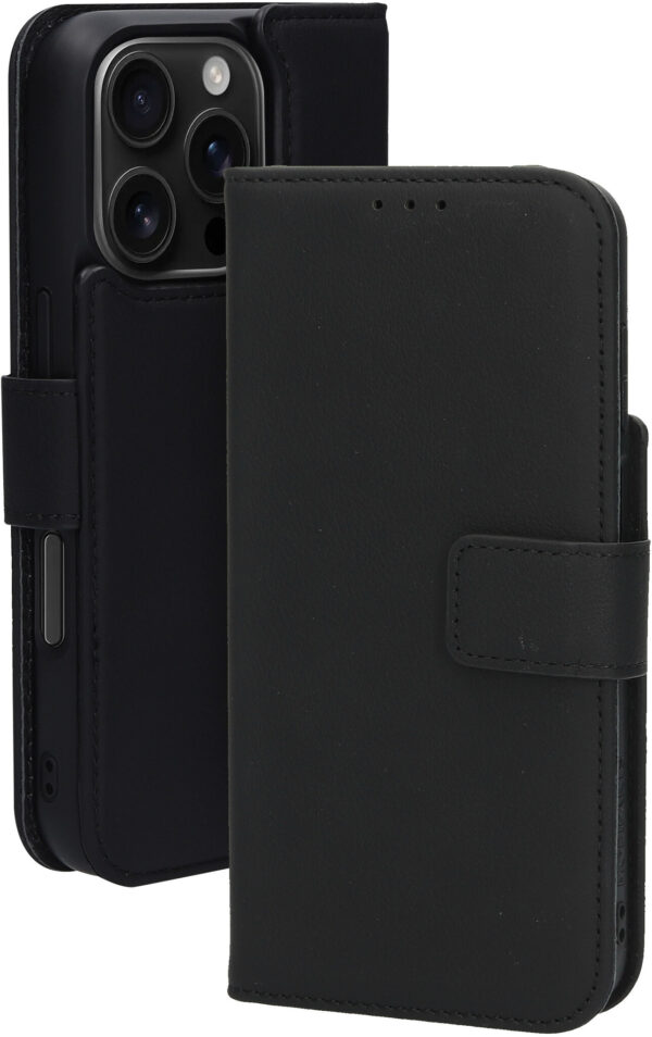 Mobiparts Leather 2 in 1 Wallet Case Apple iPhone 16 Pro Black - Afbeelding 2