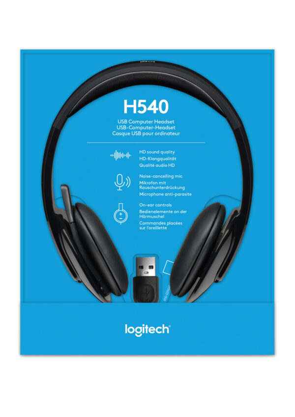 Logitech H540 USB Computer Headset Met high-definition geluid en knoppen op het oorstuk - Afbeelding 9