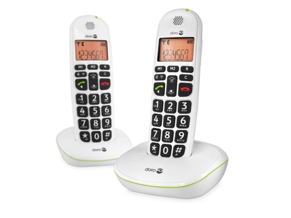 Doro PhoneEasy 100w duo DECT-telefoon Nummerherkenning Wit