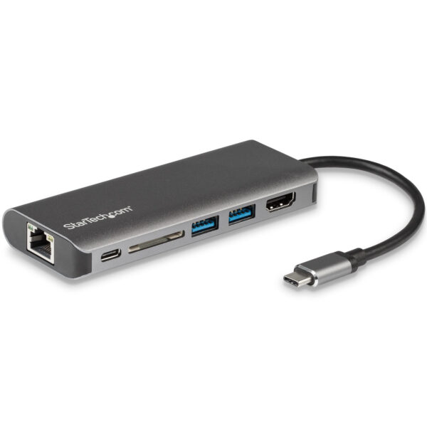 StarTech.com USB-C multiport adapter met SD kaartlezer - Power Delivery - 4K HDMI - GbE - 2 x USB 3.0 - USB-C hub - card reader