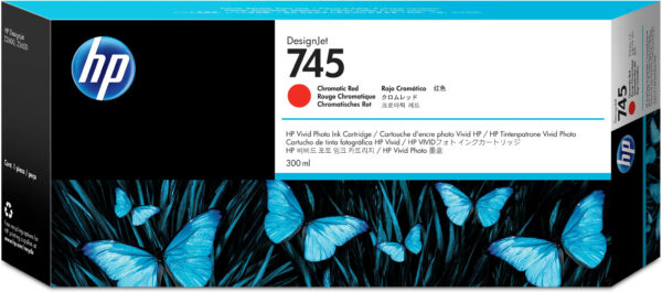 HP 745 chromatisch rode DesignJet inktcartridge, 300 ml