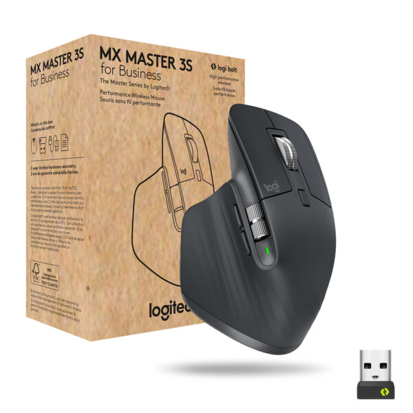 Logitech MX Master 3s for Business muis Kantoor Rechtshandig RF-draadloos + Bluetooth Laser 8000 DPI