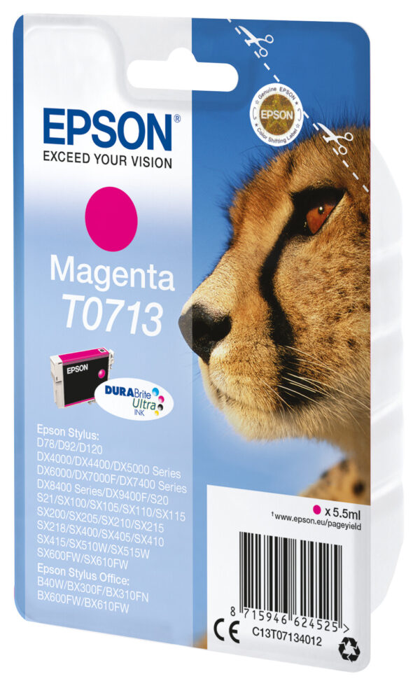 Epson Singlepack Magenta T0713 DURABrite Ultra Ink - Afbeelding 2