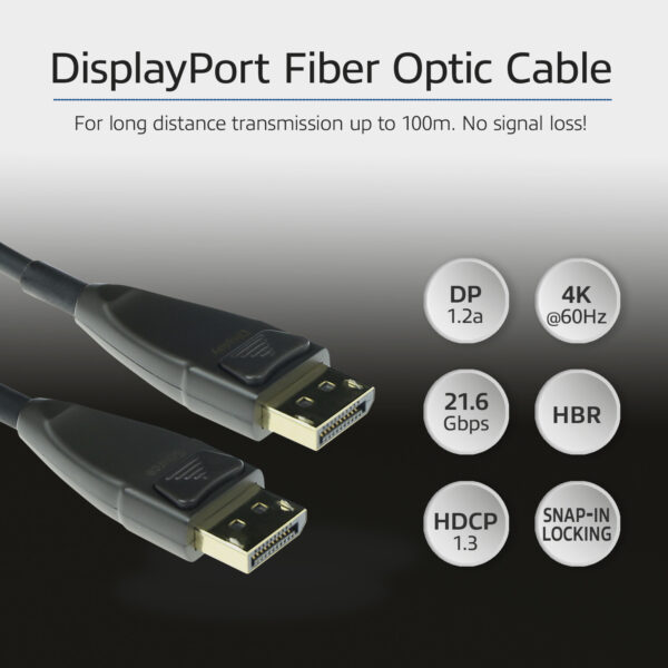 ACT 10 meter DisplayPort Active Optical Cable DisplayPort male - DisplayPort male - Afbeelding 4