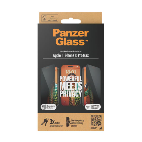 PanzerGlass Ultra Wide Fit Privacy Doorzichtige schermbeschermer Apple 1 stuk(s) - Afbeelding 3