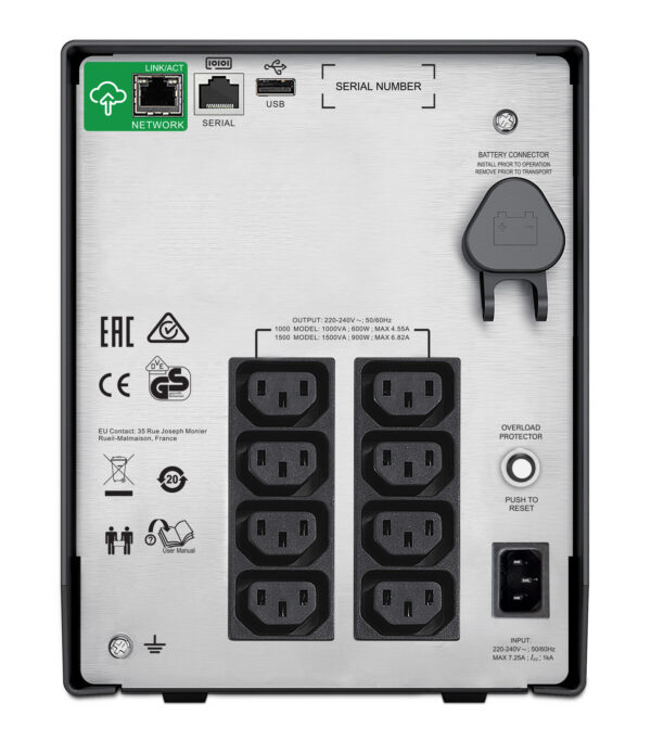 APC Smart-UPS SMC1500IC Noodstroomvoeding - 8x C13, USB, SmartConnect, 1500VA - Afbeelding 9