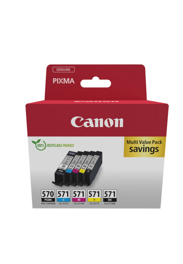 Canon 0372C006 inktcartridge 5 stuk(s) Origineel Zwart, Cyaan, Magenta, Geel