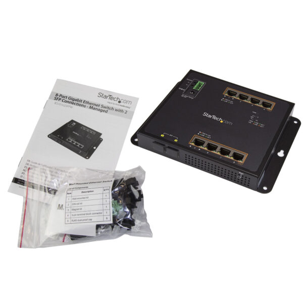 StarTech.com Industrial 8 Port Gigabit PoE+ Switch met 2 SFP MSA Slots - 30W - Robuuste GbE L2 Managed Switch - Rugged High Powe - Afbeelding 4