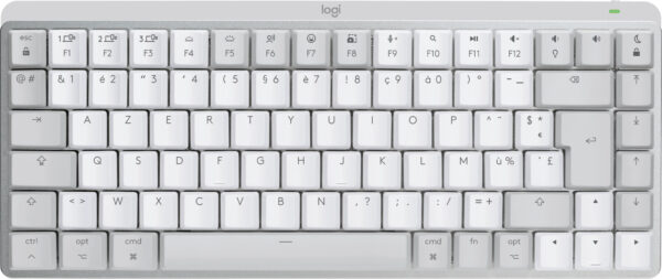 Logitech MX Mini Mechanical for Mac toetsenbord Kantoor Bluetooth AZERTY Frans Grijs, Wit