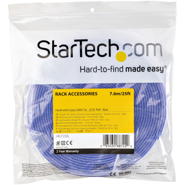 StarTech.com 7,6m Bulk Rol Klittenband - Op Maat te Knippen Herbruikbare Kabelbinders - Industriële Klitband Tape - Zelfklevende - Afbeelding 4