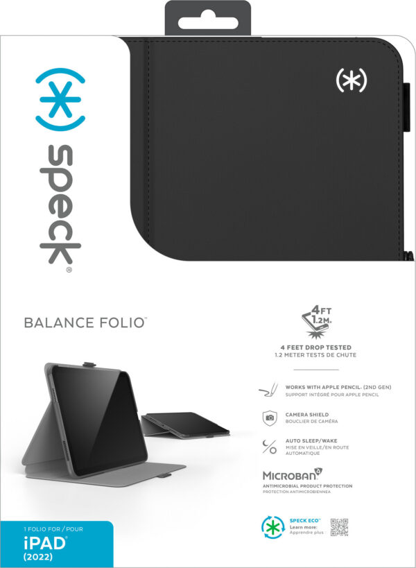 Speck Balance Folio Case Apple iPad 10.9 (2022) Black - with Microban - Afbeelding 8