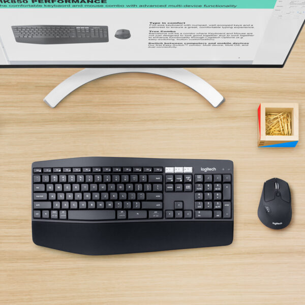 Logitech MK850 Performance toetsenbord Inclusief muis Universeel RF-draadloos + Bluetooth AZERTY Belgisch Zwart - Afbeelding 8