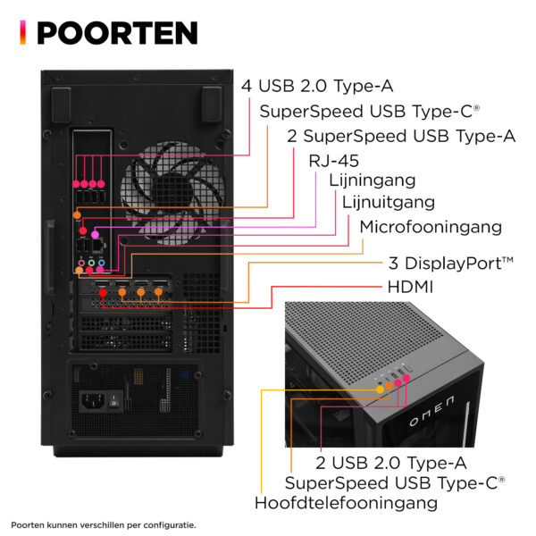 HP OMEN 35L GT16-0012nd AMD Ryzen™ 7 8700G 16 GB DDR5-SDRAM 1 TB SSD NVIDIA GeForce RTX 4060 Windows 11 Home Tower PC Zwart - Afbeelding 15