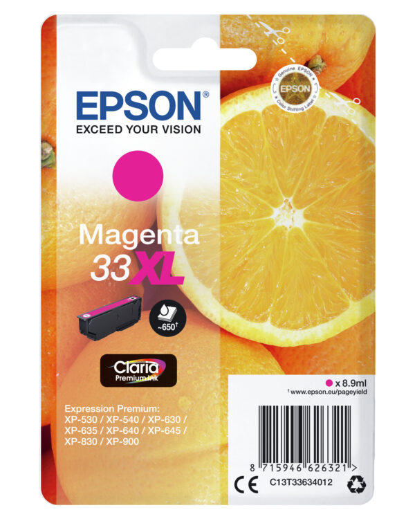 Epson Oranges Singlepack Magenta 33XL Claria Premium Ink - Afbeelding 3